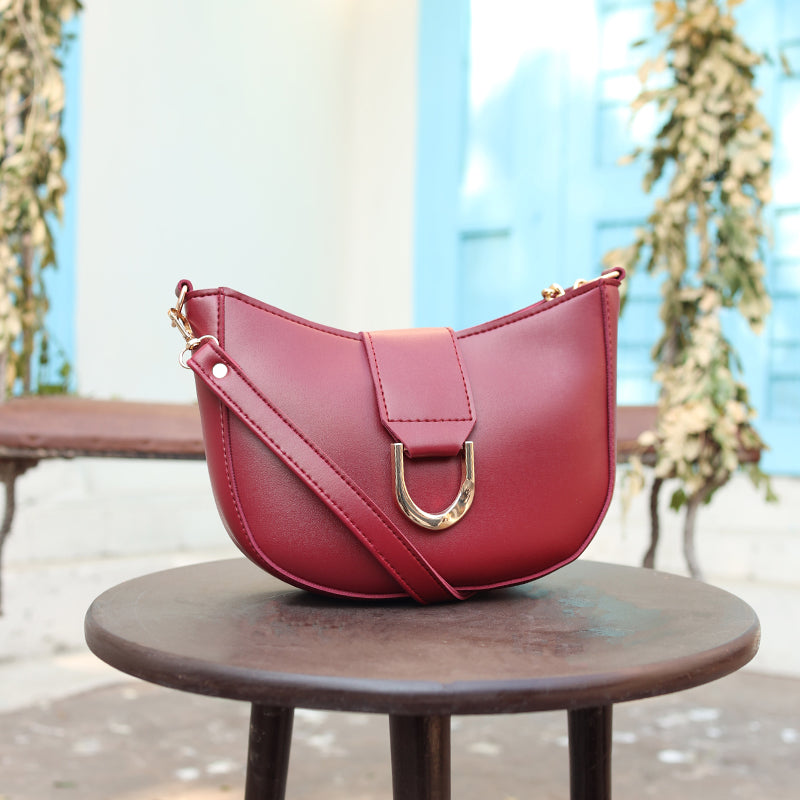 Elegant Shoulder Bag-Mehroon