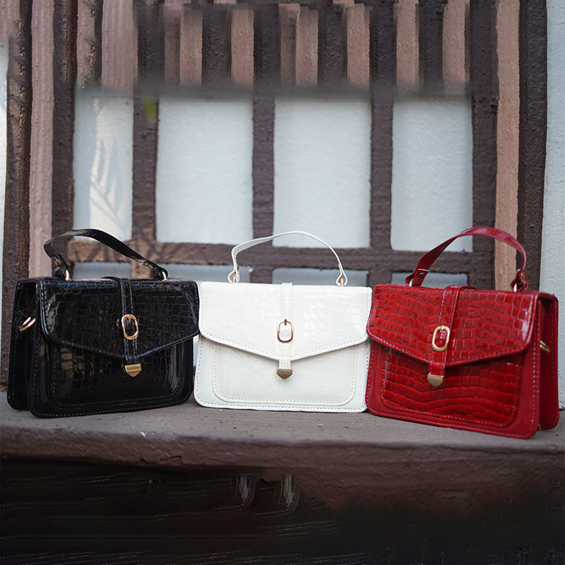 CROCO Handbag Maroon