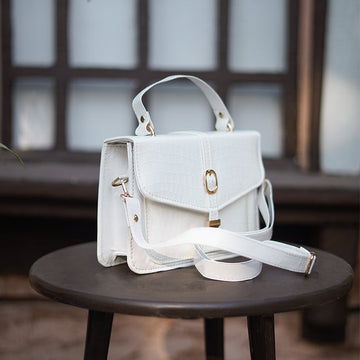 CROCO Handbag White