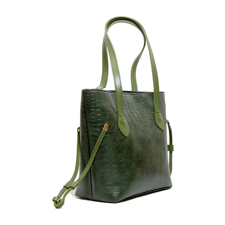 Croco | Chic  Shoulder Bag Green