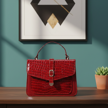CROCO Handbag Maroon