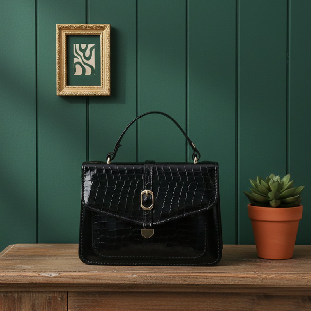CROCO  Handbag Black