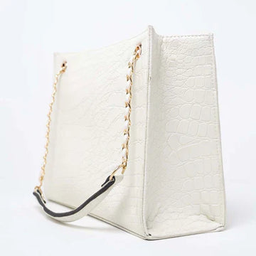 Croco Chain | Shoulder | White