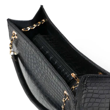 Croco Chain | Shoulder | Black